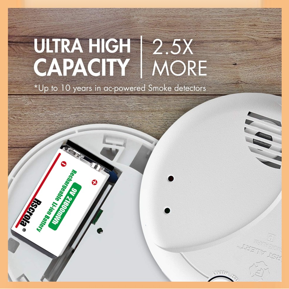 Rechargeable 9V Battery, 21800 - Smoke Detector Interconnected recension och pris